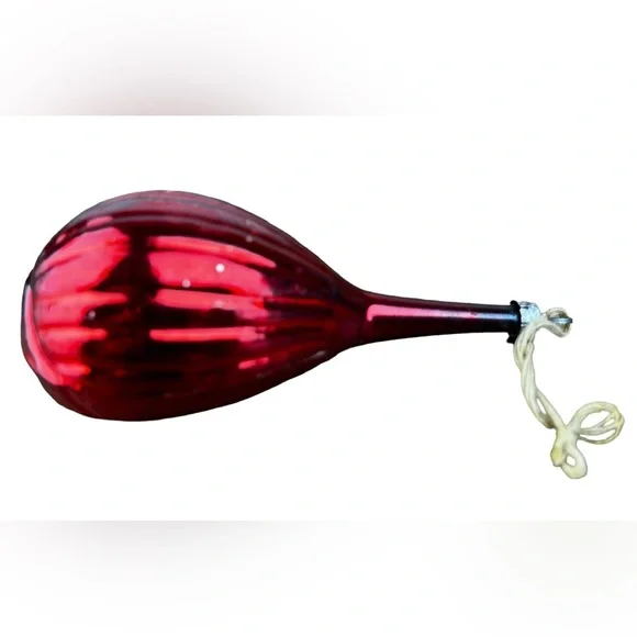 Antique Vintage Blown Mercury Glass Red Mandolin instrument Christmas Ornament - Picture 5 of 7